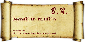 Bernáth Milán névjegykártya