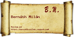 Bernáth Milán névjegykártya