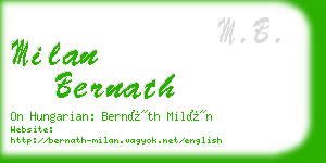 milan bernath business card